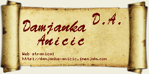 Damjanka Aničić vizit kartica